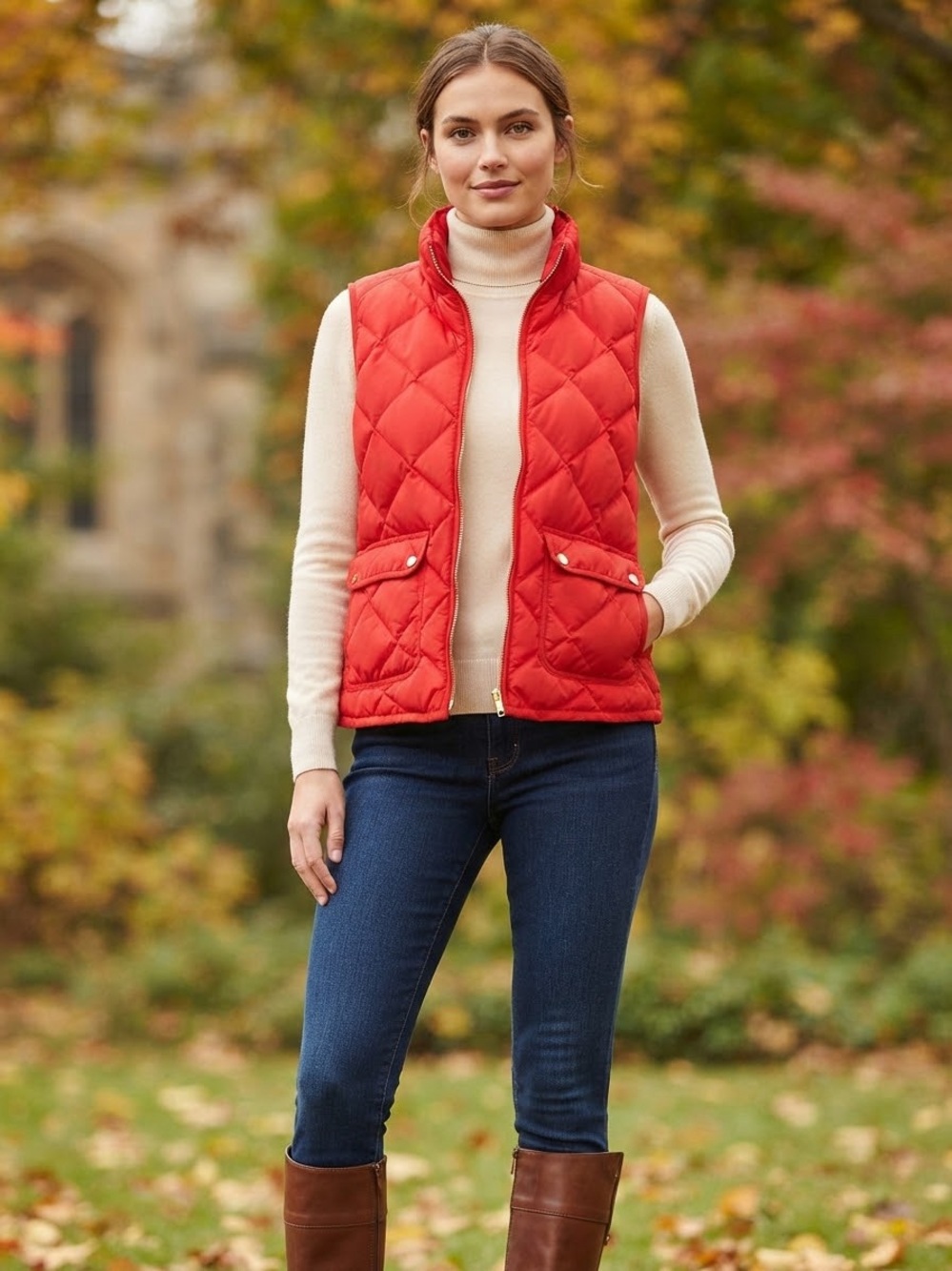 Woolrich Red Quilted Puffer Vest
